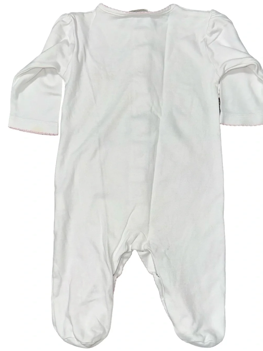 Kissy Kissy Infant Baby Girl Size 6 9 mos White Snap Front Sleep Sac Footed Pjs